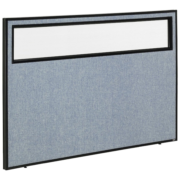 Global Industrial 60-1/4W x 42H Office Partition Panel with Partial Window, Blue 694756WBL - main
